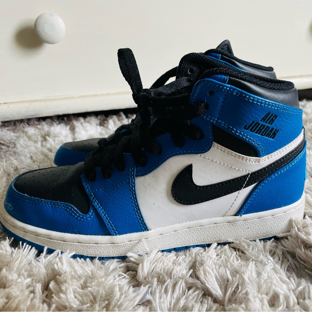 RARE 2016 Nike Air Jordan 1 Retro High OG GS SZ 5Y Soar Blue - Picture 4 of 7